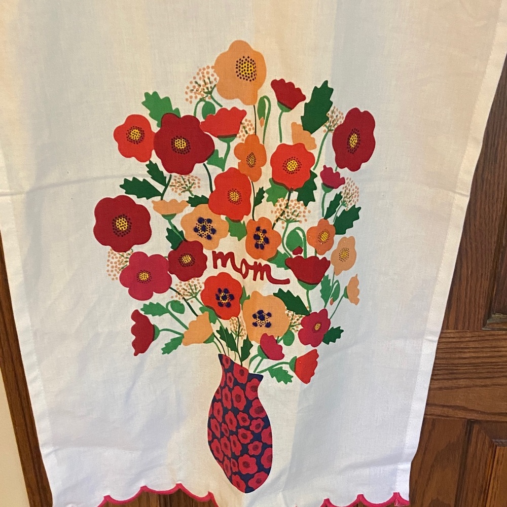 Colourful Poppy MOM decorative cotton tea or dish towel.